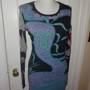 Custoline T shirt dress with snake print size 4